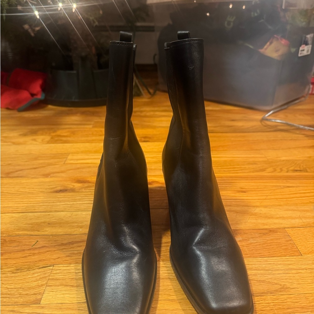 Black Leather Ankle Boots